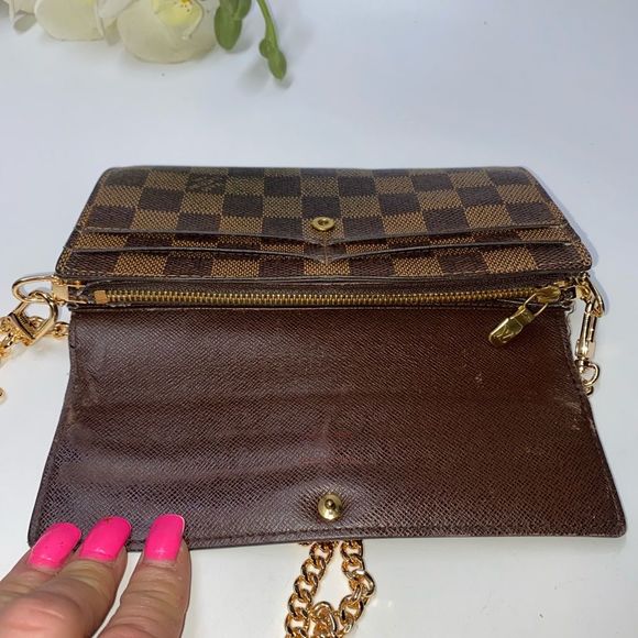 AUTHENTIC Louis Vuitton Damier Azur Wallet on Chain - Picture 11 of 15
